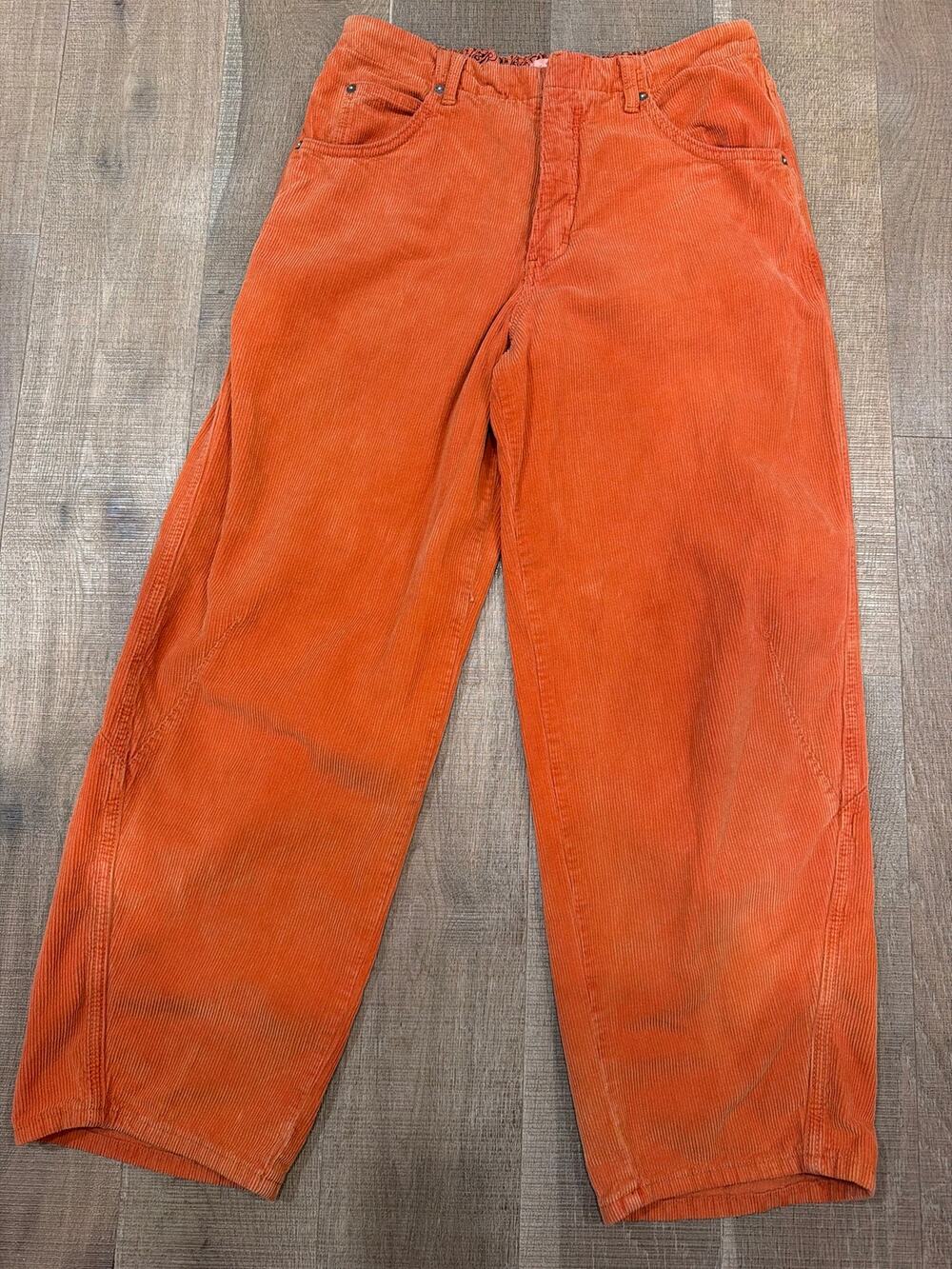 We The Free orange corduroy tapered ankle pants